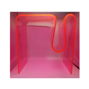 Fluorescerende Kleur Acryl Nachtkastje Bijzettafel Modern Design Helder Interieur Display Eindtafel Voor Woonkamer