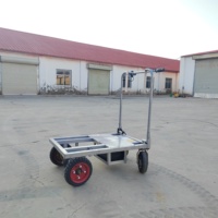 Carretilla Eléctrica de Cuatro Ruedas para Almacén CE, Carro Plano Eléctrico de Empuje Manual, Carretilla Eléctrica de Plataforma para Transporte