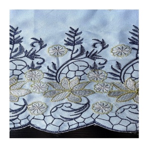 Fábrica China propia Greige 2024 crepé de musgo sin tela Spandex 100% Poly Lady <span class=keywords><strong>Zara</strong></span> tela de diseño bordado - Product Image 3