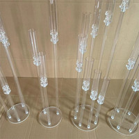 Candélabre en acrylique à 8 bras, moderne, transparent, pour mariage, porte-bougie, support de fleurs, centre de table, décoration d'événements, grande taille, haute qualité