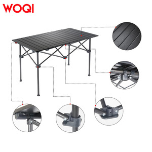 โต๊ะพับอลูมิเนียม Woqi ขนาด 94x55x68.5 ซม. โต๊ะพกพาสำหรับกิจกรรมกลางแจ้ง ปิกนิก ตกปลา - Product Image 2