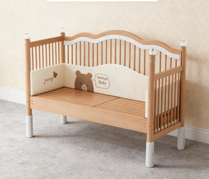 Cuna Multifuncional para Bebés, Cuna Colegiada <span class=keywords><strong>de</strong></span> <span class=keywords><strong>Madera</strong></span> Maciza con Barandilla para Bebés y Niños Pequeños - Product Image 2