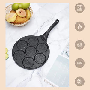 Mini poêle à frire pour œufs à 7 trous |   Ustensiles de cuisine en aluminium antiadhésif en forme de sourire pour la cuisine à domicile - Product Image 2