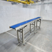 Convoyeur à bande PVC à vitesse réglable, ligne de convoyage modulaire, bande bleue/verte pour usine de fabrication et atelier d'impression