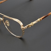 Nouvelles montures de lunettes de vue en titane pur et acétate, style punk de luxe, avec diamants, de haute qualité, pour hommes et femmes, en stock d'usine, vente en gros et au détail