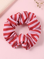 Élastique à cheveux en tissu à rayures colorées au design simple pour femme, attache-queue de cheval décorative