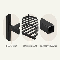 Base de Cama Alta de Hierro Forjado con Espacio de Almacenamiento Debajo de la Cama, Ahorro de Espacio, Cama Metálica Estable, Silenciosa y Fácil de Limpiar, Muebles para Dormitorio