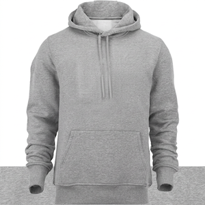 Sudadera con capucha y cremallera, corte ajustado, tipo cárdigan, mezcla de algodón, ropa deportiva de invierno, chaqueta informal ligera - Product Image 1
