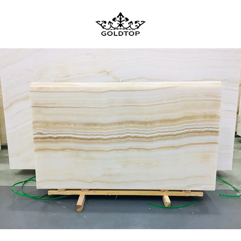 Hot Sell onix Vanilla White Onyx & Straight grain white onyx slabs & tiles for Walling & follring