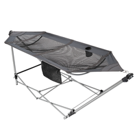HITREE – hamac pliant en fer pour adultes, lit-balançoire suspendu en coton avec cadre métallique