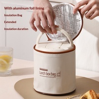 Boîte à lunch isotherme double couche en plastique avec couvercle, réutilisable, grande capacité, pour employés de bureau et étudiants, style minimaliste moderne