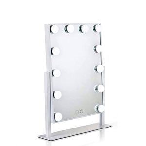 Factory Wholesale White/Black Single-Sided Metal/Glass Lighting Square Vanity <b>Mirror</b> <b>Tabletop</b> 360 Degree Rotation Makeup <b>Mirror</b> - Product Image 1