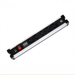 1.5U 5 vías tipo Francia enchufe USB puerto <span class=keywords><strong>de</strong></span> carga enchufe <span class=keywords><strong>amper</strong></span>ímetro - Product Image 1