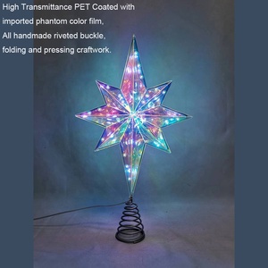 ฟิล์ม PET สีใส ขนาด 11-13 นิ้ว สำหรับตกแต่งยอดต้นคริสต์มาส พร้อมไฟ LED ส่องสว่าง สำหรับตกแต่งบ้านและงานปาร์ตี้ - Product Image 2