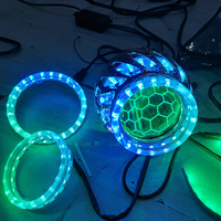 Système d'éclairage automobile DEAO, kit de projecteur bi-xénon 60W, lentille avec revêtement bleu, lentille de type football, double LED Angel Eyes, accessoires de voiture