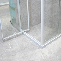 Porte de douche pivotante avec cadre blanc, verre trempé, cabine de douche carrée, sur mesure, vente en gros