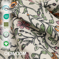 Tissu Sergé 100% Lin Biologique Imprimé Réactif Anti-UV 150 g/m² 54/55 po Respirant pour Textile de Maison et Tenues Modernes – Vente en Gros
