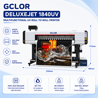 Impresora de Inyección de Tinta de Formato Ancho GCLOR Deluxejet1840UV de 1820 mm, Impresora Plotter con Tinta de Sublimación UV Eco-solvente I3200-U1