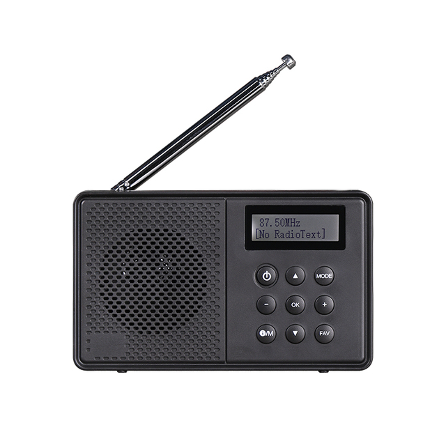 Portable DAB+ FM Radio with LCD Display and Built-In Speaker Multi-Function BT 5.0 Battery Operated