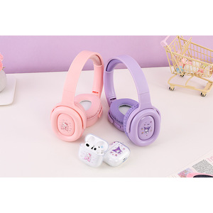 หูฟังไร้สาย KE-63 บลูทูธ 2 in 1 ชุดลายการ์ตูนแมวนำโชค แบบครอบหู - Product Image 4