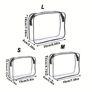 Fashionable PVC Transparent <b>Waterproof</b> Travel Makeup Organizer Pouch Simple Zipper Bath for Toiletry Wash <b>Bag</b> for Cosmetic - Product Image 2