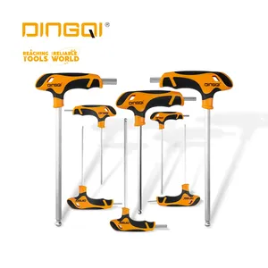 DINGQI 8pcs 더블 헤드 특수 T 모양의 고무 핸들 스크루 드라이버 핸드 툴 세트