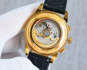 Reloj Elegante 2025 con Correa de Cuero Negra y Detalles en Dorado, Mecánico de Cuerda Manual, para Oficina y Uso Diario, Reloj de Moda Masculino - Product Image 5