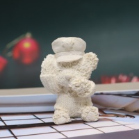 Diffuseur d'huiles essentielles en pierre poreuse en forme d'ours en plâtre mignon pour grille d'aération de voiture, désodorisant et décoration intérieure de voiture, cadeau, vente en gros