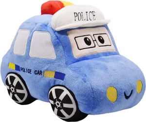Soft Plush Police Car Stuffed Toy Super Cute Blue Squad Car Plushie Excellent Gifts for Kids or Birthday Party