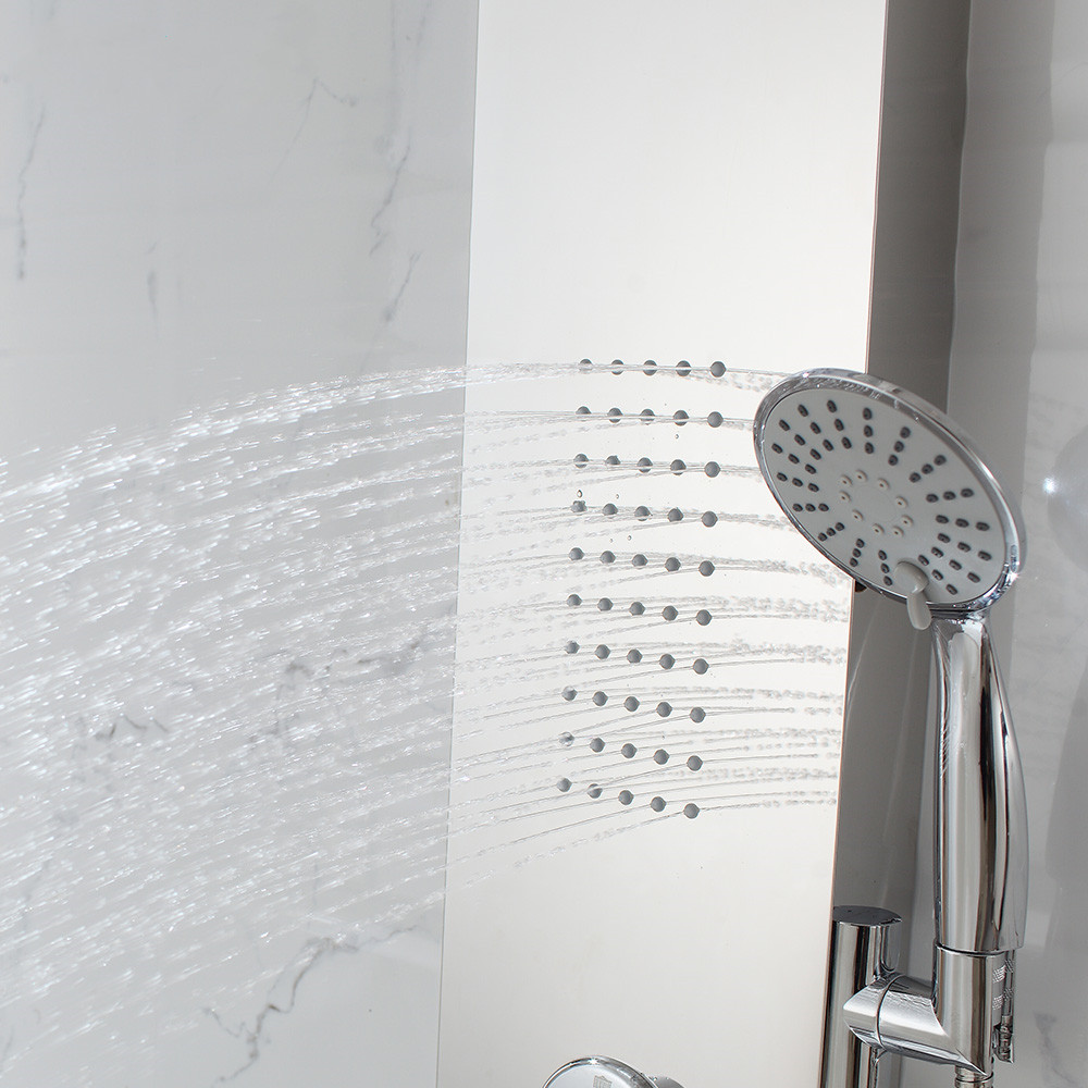 High Quality Bathroom Shower Design Polished Mirror 304 Stainless Steel Shower Panel With Top Waterfall