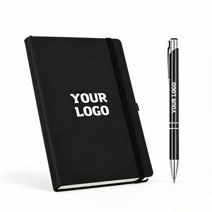 Wholesale Promo Business Gift Customized Gold Logo <b>A5</b> A6 PU Leather Journals Flat Lined Portable Stationary Notebook - Product Image 1