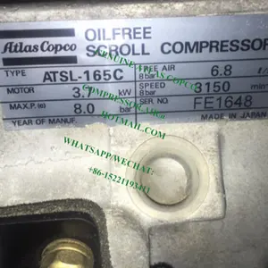 Genuine Atlas Copco 2236050100 Air End Atsl-165E 3.7Kw 8Bar