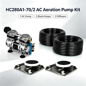 HC280 AC Tragbare Teichbelüftungspumpe mit Motor, 2 Schwarzen Schläuchen & 2 Diffusoren für Fischteichbelüftung - Product Image 1