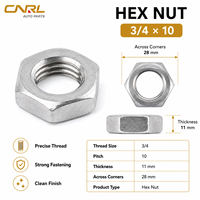 Écrou de blocage hexagonal ANSI B18.2.2 en acier inoxydable 304, filetage grossier UNC, fixateur plat et fin pour boîtier de moyeu de machine industrielle