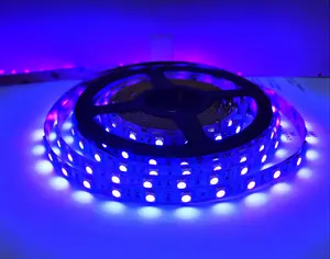 Waterproof Black Light LED Blacklight UV Strip 300 LEDs 16.4Ft/5M with 12V Power Supply, Bedroom DJ Party Christmas Room Decor