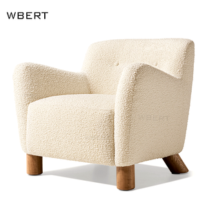 WBERT Rh Proveedor Estilo norteamericano Diseñador Coziness Ocio Cómodo Lana Sofás de madera maciza para sala de estar Villa - Product Image 5