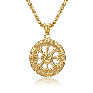 Collar con Colgante de Joyería de Moda de Acero Inoxidable Resistente al Agua con <span class=keywords><strong>Alfabeto</strong></span> Rúnico <span class=keywords><strong>Vikingo</strong></span> <span class=keywords><strong>Nórdico</strong></span> Punk, Chapado en Oro de 18K para Hombre, Venta al por Mayor - Product Image 6