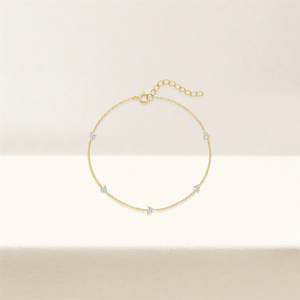Pulsera de Plata de Ley S925 para Mujer, Clásica para Uso Diario, con Circonita Cúbica, Chapada en Oro, Estilo Moderno, Venta al por Mayor - Product Image 3