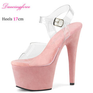 17CM / <span class=keywords><strong>7</strong></span> inç TPU üst kadınlar moda yüksek topuk platformu ayak bileği kayışı sandalet kutup dans ayakkabıları - Product Image 6