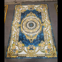 Carrelage décoratif en porcelaine dorée polie 1200x1800mm, carrelage 3D en cristal, carrelage en porcelaine à motifs floraux, carrelage 3D en patchwork