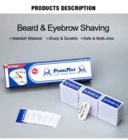 PearlMax Vente en gros Lame de rasoir en platine de sécurité Lame de rasage à double tranchant personnalisée Lame en acier inoxydable de haute qualité pour le visage