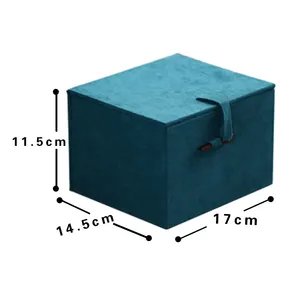 럭셔리 그린 벨벳 버튼 Box17cm * 14.5cm * 11.5cm 고품질 패브릭 주전자 선물 포장 상자
