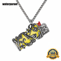 Collier pendentif homme fabriqué en usine, étui à briquet creux de nouveau design avec briquet intégré et bloc-notes