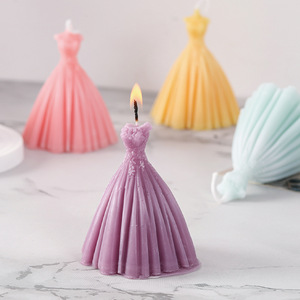 3D Wedding Dress Scented Soy Wax Candle Princess Gown Figurine Candle Bridal Shower Wedding <b>Table</b> Decor Gift - Product Image 1