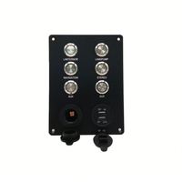 Panneau de commande 6 interrupteurs 12V/24V avec double USB et prise secteur, boîtier de contrôle de circuit universel pour bateau, camping-car, moto, camion