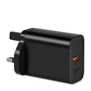 Y vendita diretta della fabbrica Jimmy USB-A + USB-C ricarica rapida caricabatterie con perno pieghevole 30W per iPhone per Samsung per telefoni Android