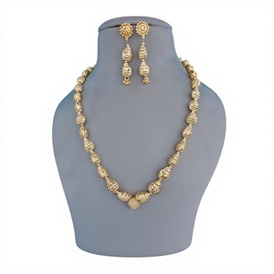Classic Trendy <b>Gold</b> Polish Best Quality Necklace <b>Set</b> with <b>Earrings</b> for Women Wedding Parties Wear Collection For Women - Product Image 2