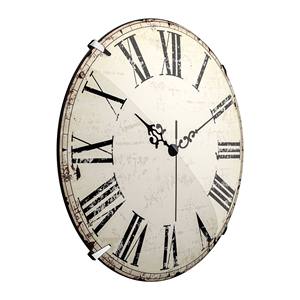 Reloj de Pared Grande de 14 Pulgadas, Color Marfil, Plástico Convexo, Estilo Rústico con Números Romanos, Cuarzo, Funciona con Batería, para Sala de Estar Clásica o Suburbana - Product Image 1