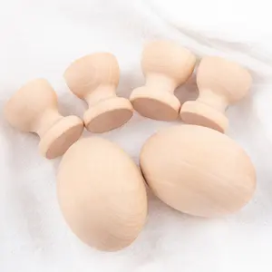 Ovos de madeira não acabados, ovos pequenos de madeira para decoração e enfeites de ovos de páscoa