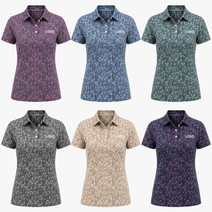 Polo de golf personnalisé pour femme, polos de performance imprimés, polos à manches courtes pour femme, séchage rapide, extensibles, fabricant de marques privées - Product Image 2
